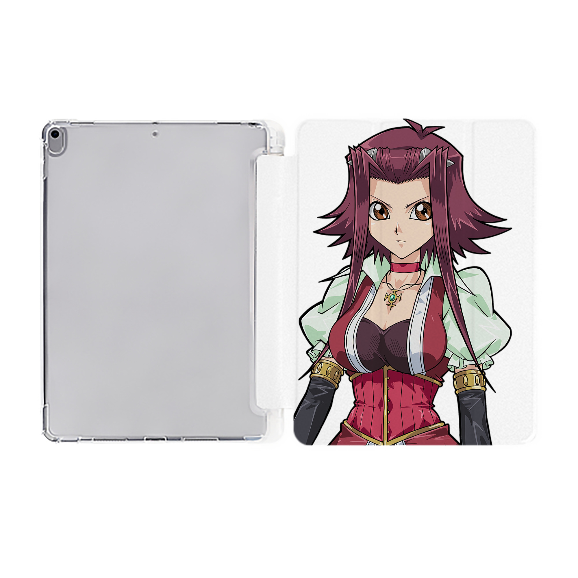 （画像用） 遊☆戯☆王 Yu-Gi-Oh! IPad ケース ペン収納付き 三つ折りスタンド PUレザー×シリコン 対応機種9.5/10.5/10.9インチ
